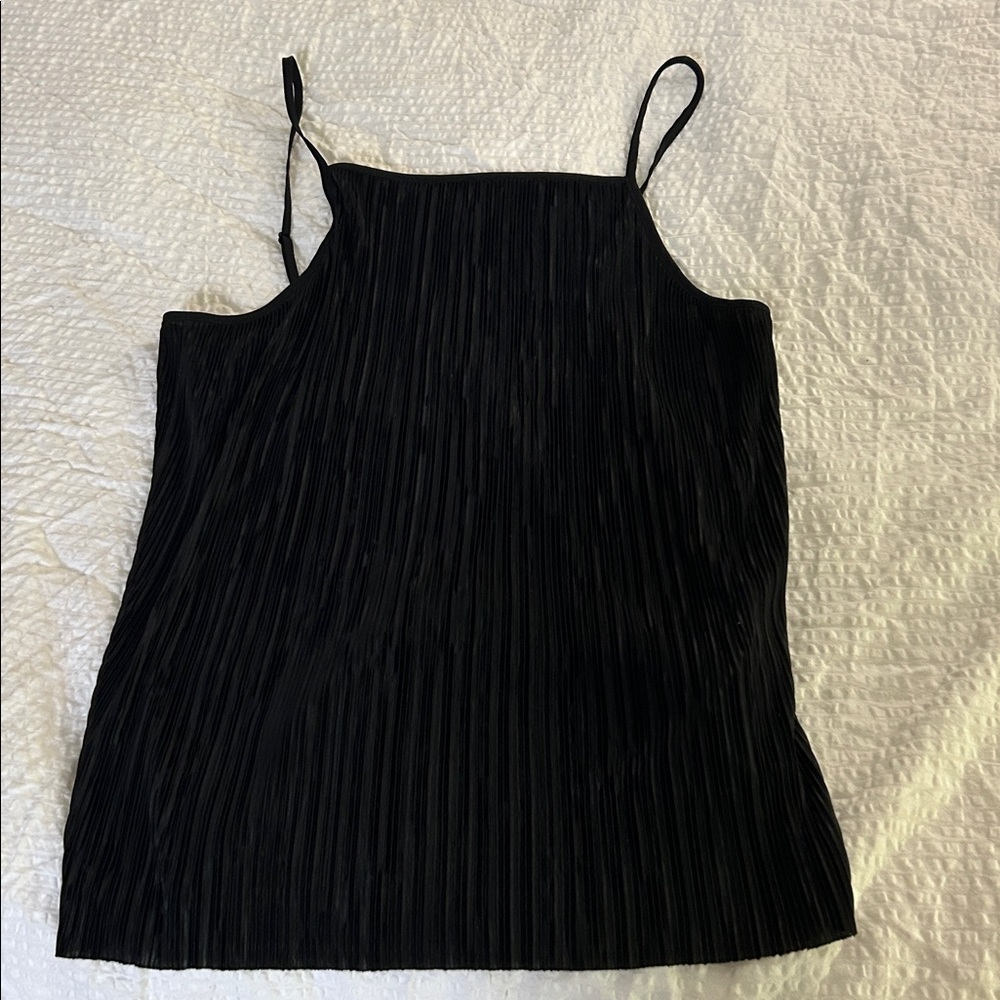 Club Monaco Black Pleated Tank